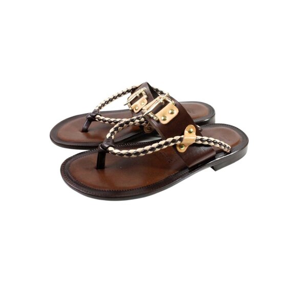 Adan Brown Mens Italian Leather Sandals Shoes main image 4